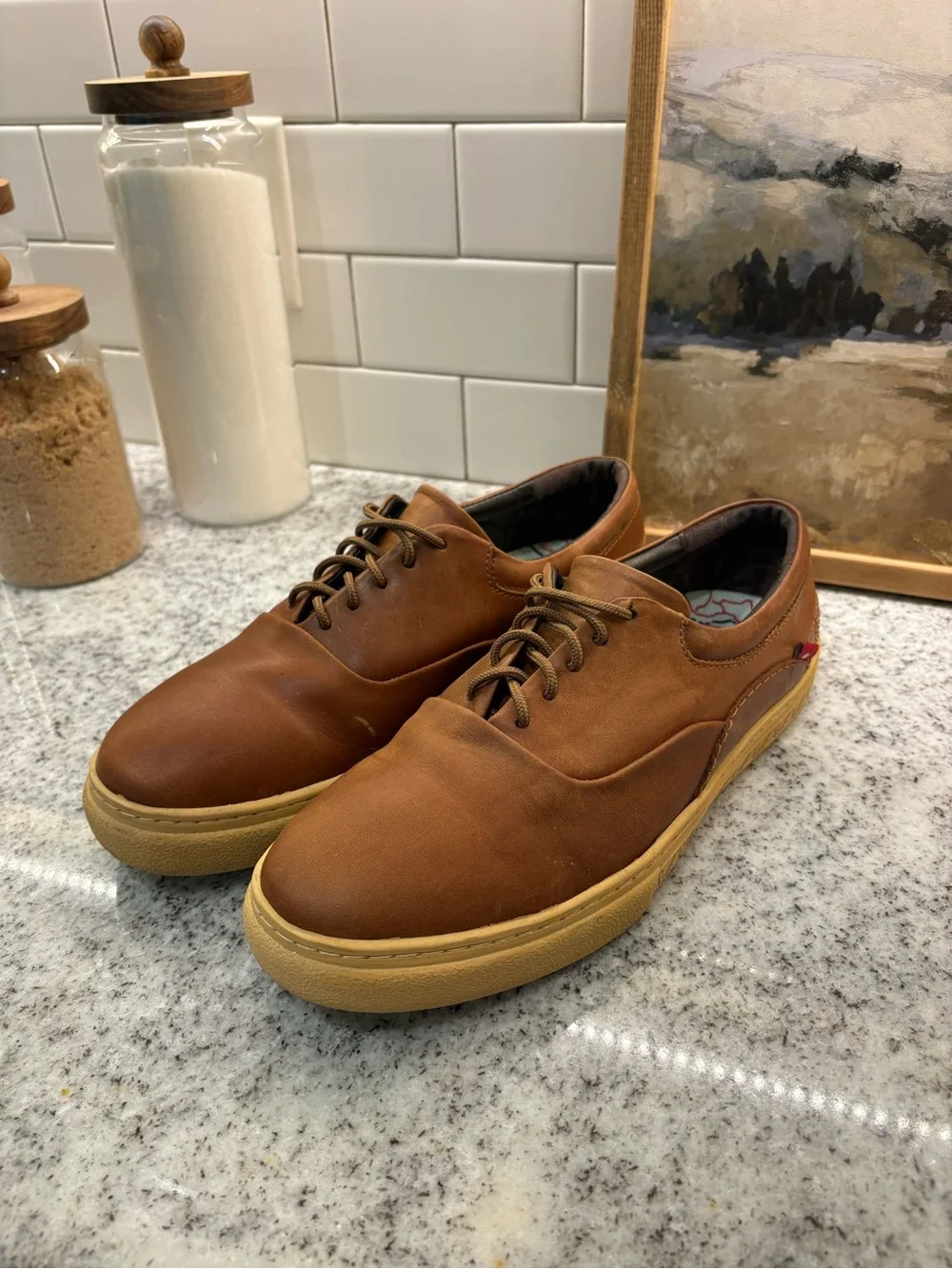 Men's Casual Leather Sneakers in Brown Oliberte size 11.5/ 12 EU 45